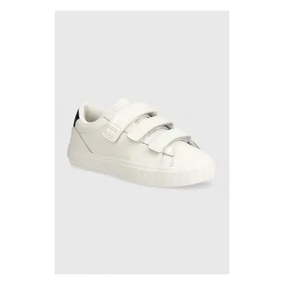 Kožené sneakers boty Tommy Jeans TJW CUPSOLE SNEAKER VELCRO bílá barva, EN0EN02568