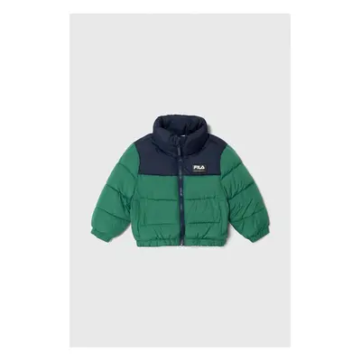 Dětská bunda Fila THELKOW blocked padded jacket zelená barva