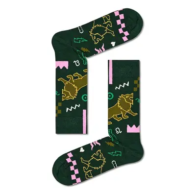 Ponožky Happy Socks Zodiac Leo zelená barva