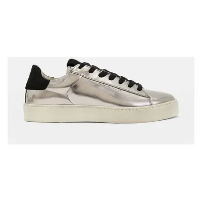 Kožené sneakers boty AllSaints Shana Metallic Sneaker stříbrná barva, WF542X