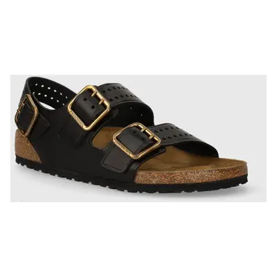 Kožené sandály Birkenstock Milano Bold Gap pánské, černá barva, 1023622