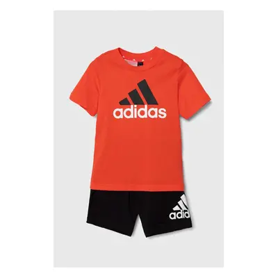 Dětská bavlněná souprava adidas LK BL CO T SET oranžová barva, IV7448