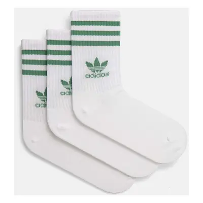 Ponožky adidas Originals Adicolor 3-pack bílá barva, JF6356