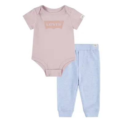 Dětská bavlněná souprava Levi's LVN BATWING BODYSUIT SET oranžová barva