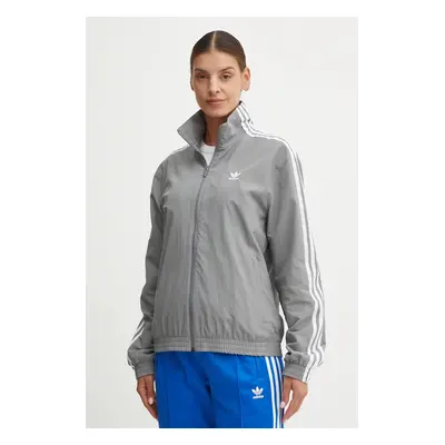 Mikina adidas Originals dámská, šedá barva, s aplikací, JD5329