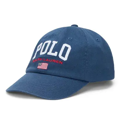 Dětská bavlněná kšiltovka Polo Ralph Lauren tmavomodrá barva, s aplikací, 322940810001