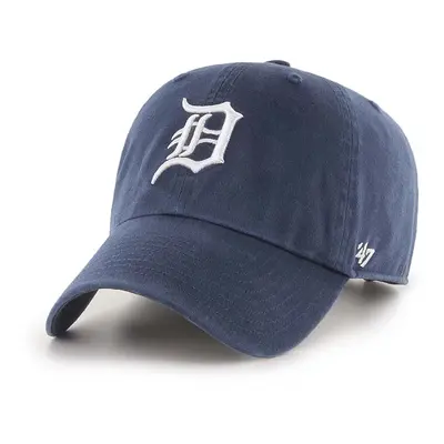 Bavlněná baseballová čepice 47 brand MLB Detroit Tigers tmavomodrá barva, s aplikací, B-RGW09GWS