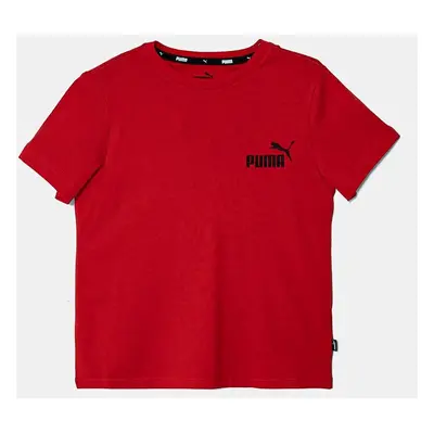 Dětské bavlněné tričko Puma ESS Small Logo Tee B červená barva, s potiskem