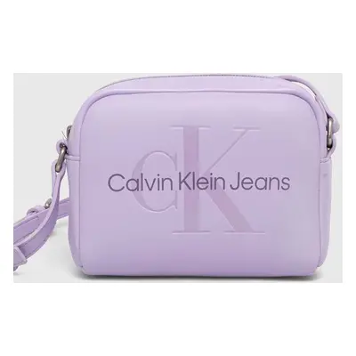 Kabelka Calvin Klein Jeans fialová barva, K60K612220