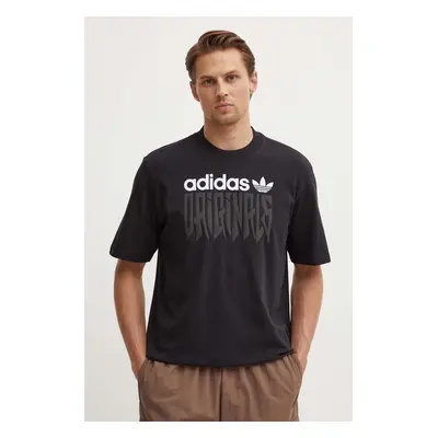 Bavlněné tričko adidas Originals černá barva, s potiskem, IZ4831