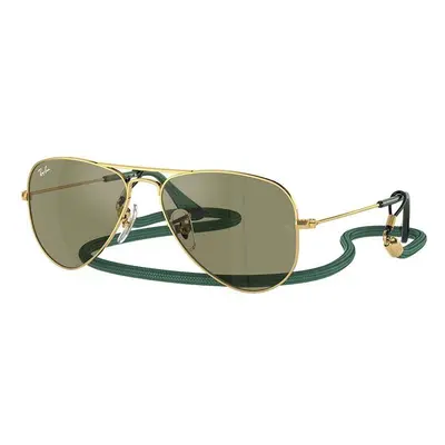 Dětské sluneční brýle Ray-Ban JUNIOR AVIATOR zelená barva, 0RJ9506S