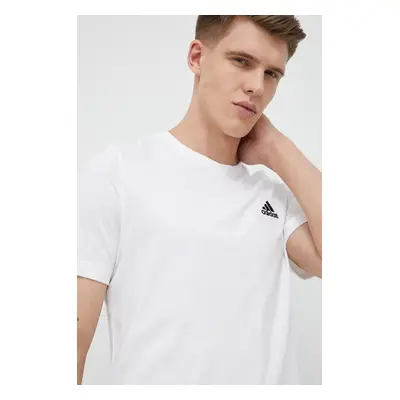 Bavlněné tričko adidas bílá barva, IC9286