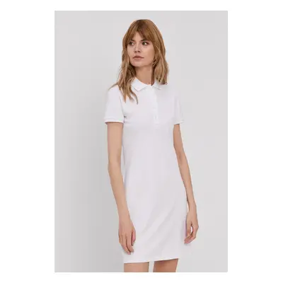 Šaty Lacoste bílá barva, mini, jednoduché, EF5473-001