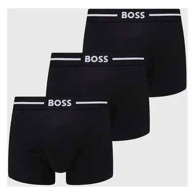 Boxerky BOSS 3-pack pánské, černá barva