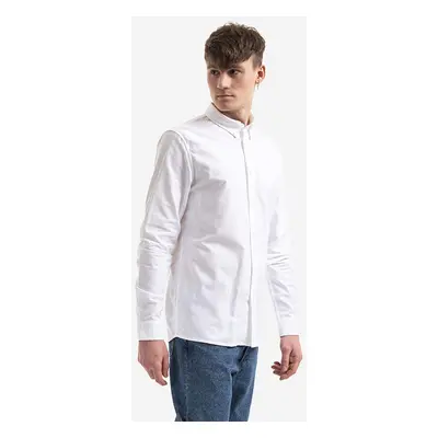 Košile A.P.C. Chemise Greg bílá barva, regular, s klasickým límcem, COECK.H12499-WHITE