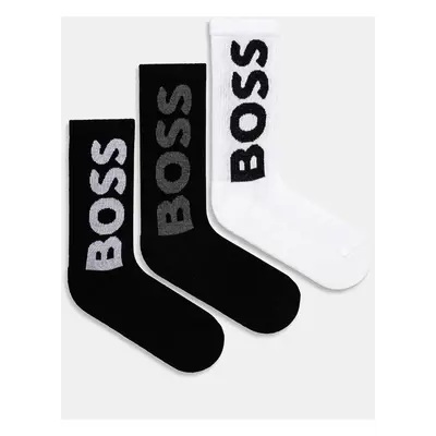 Ponožky BOSS 3-pack pánské, černá barva, 50524259