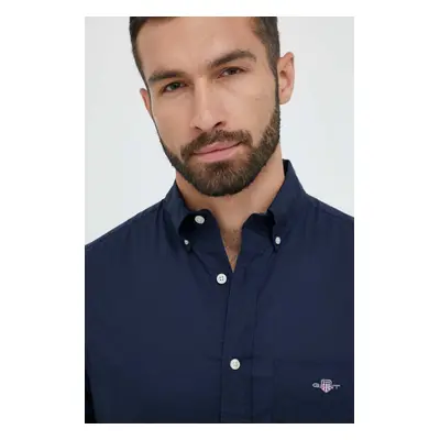 Košile Gant tmavomodrá barva, regular, s límečkem button-down