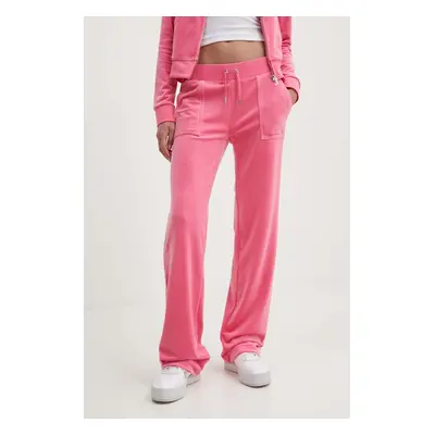 Tepláky Juicy Couture růžová barva, hladké, JCAP180