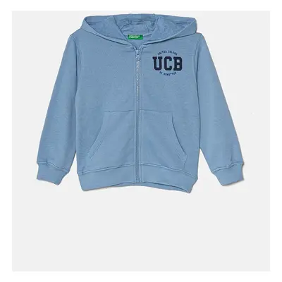 Dětská bavlněná mikina United Colors of Benetton s kapucí, vzorovaná, 3J68G5034