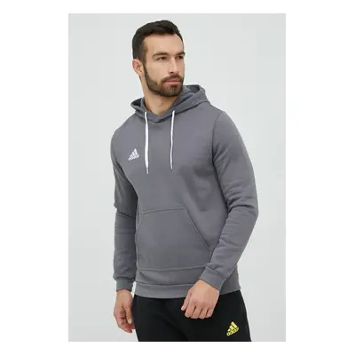 Mikina adidas Performance Entrada 22 pánská, šedá barva, s kapucí, hladká, HB0578