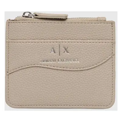 Pouzdro na karty Armani Exchange béžová barva, 948539 CC783