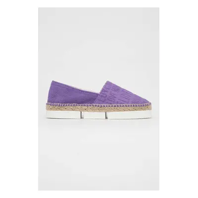 Espadrilky Love Moschino Scarpad Espam 35 fialová barva, na platformě, JA10313G1G