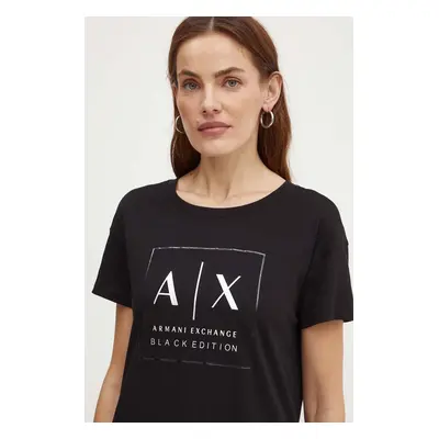 Bavlněné tričko Armani Exchange černá barva, XW000063 AF10359