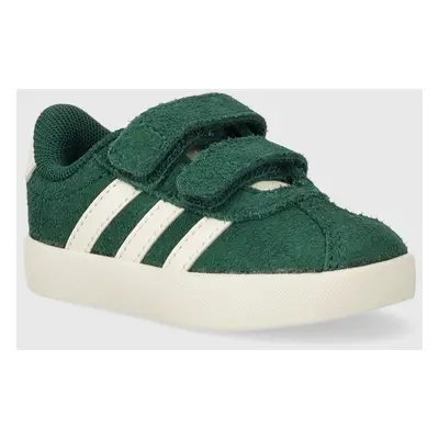 Dětské semišové sneakers boty adidas VL COURT 3.0 CF I zelená barva