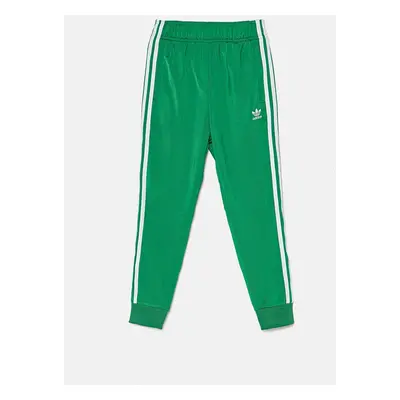 Dětské tepláky adidas Originals SST TRACK PANTS zelená barva, vzorované, IY7461