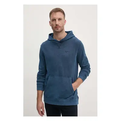 Bavlněná mikina Pepe Jeans SILVERTON HOODIE pánská, tmavomodrá barva, s kapucí, hladká, PM582713