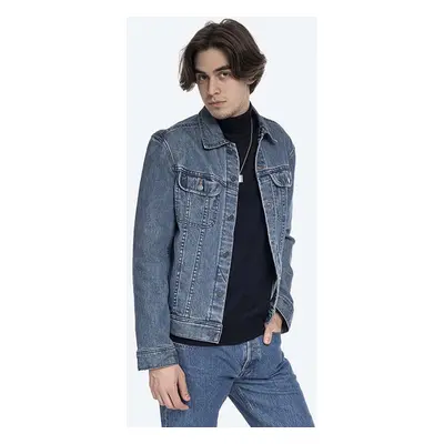 Džínová bunda A.P.C. Veste Jean Us COZZK-H02223 INDIGO pánská, tmavomodrá barva, přechodná