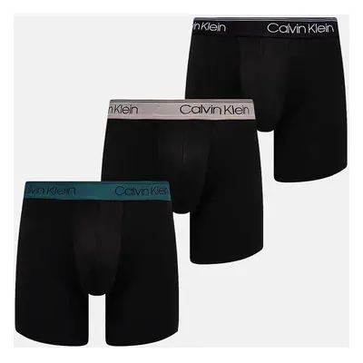 Boxerky Calvin Klein Underwear 3-pack pánské, černá barva