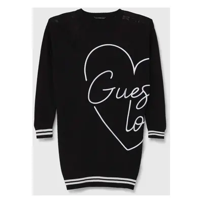 Dívčí šaty Guess černá barva, mini, oversize, J4YK08 Z3FV0