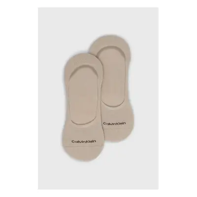 Ponožky Calvin Klein (2-pack) pánské, béžová barva, 701218708