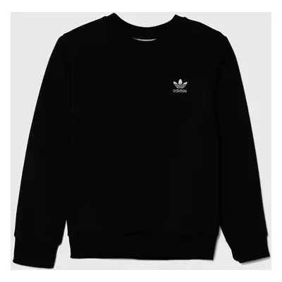 Dětská mikina adidas Originals CREW černá barva, hladká, IW3497