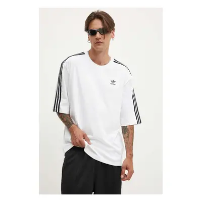 Bavlněné tričko adidas Originals Adicolor Oversized Tee bílá barva, s aplikací, IZ2474