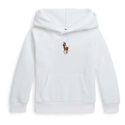 Dětská bavlněná mikina Polo Ralph Lauren bílá barva, s kapucí, hladká, 312844838019