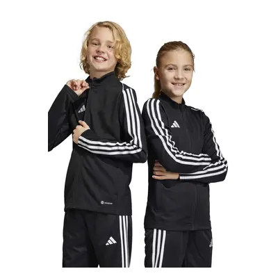 Dětská mikina adidas Performance TIRO23L TR JKTY černá barva, vzorovaná