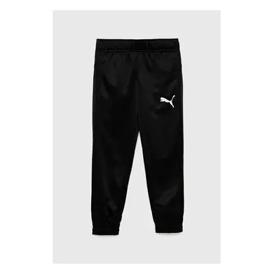 Dětské tepláky Puma ACTIVE Tricot Pants cl B černá barva, s potiskem