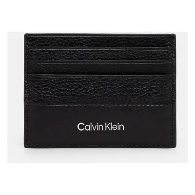 Kožené pouzdro na karty Calvin Klein černá barva, K50K512315