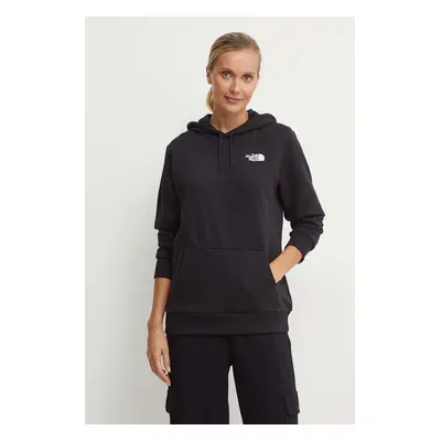 Mikina The North Face Simple Dome Hoodie dámská, černá barva, s kapucí, s potiskem, NF0A89EYJK31