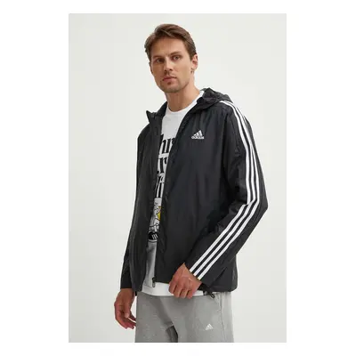 Bunda adidas Essentials pánská, černá barva, přechodná, IB0381