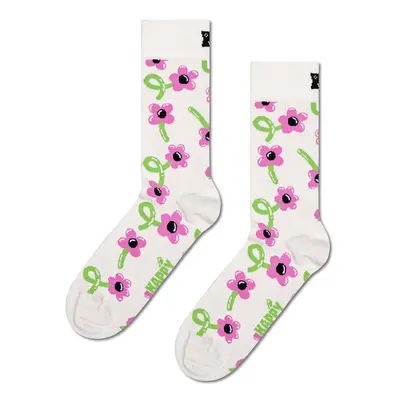 Ponožky Happy Socks Balloon Flower Sock bílá barva, P001555