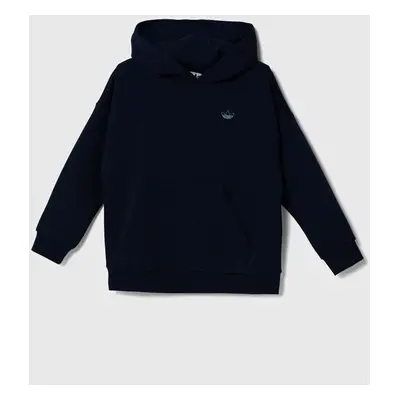 Dětská mikina adidas Originals HOODIE tmavomodrá barva, s kapucí, hladká, IX6843