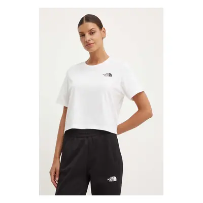 Tričko The North Face W Simple Dome Cropped Slim Tee bílá barva, NF0A87U4FN41