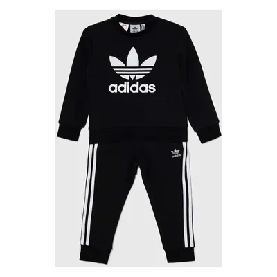 Dětská tepláková souprava adidas Originals TREFOIL CREW SE černá barva, IY4784