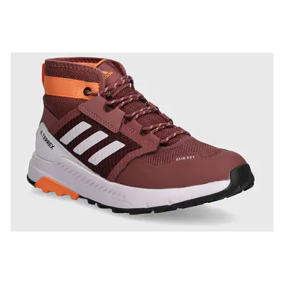 Dětské boty adidas TERREX TERREX TRAILMAKER MID R.RDY vínová barva, ID0925