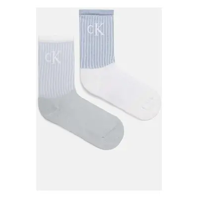 Ponožky Calvin Klein Jeans 2-pack dámské, modrá barva, 701229467