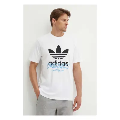 Bavlněné tričko adidas Originals bílá barva, s potiskem, IX6750