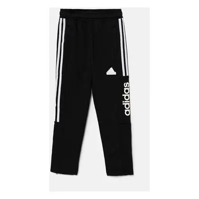 Dětské tepláky adidas J HOT FL TIRO černá barva, s potiskem, IX9287